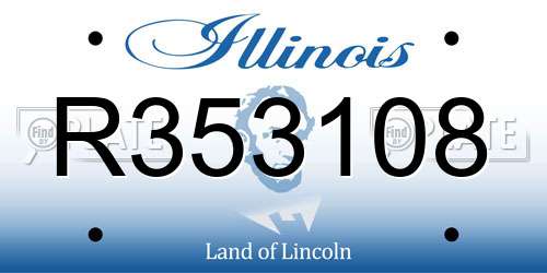 R353108 Illinois License Plate