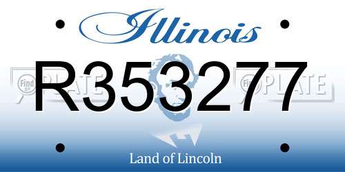 R353277 Illinois License Plate