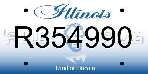 R354990 Illinois License Plate