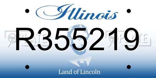 R355219 Illinois License Plate