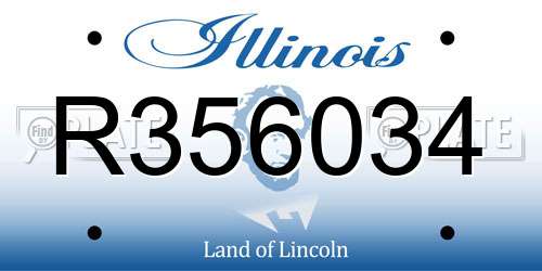 R356034 Illinois License Plate