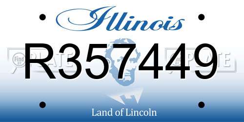 R357449 Illinois License Plate