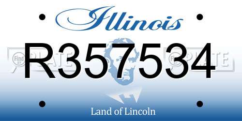 R357534 Illinois License Plate