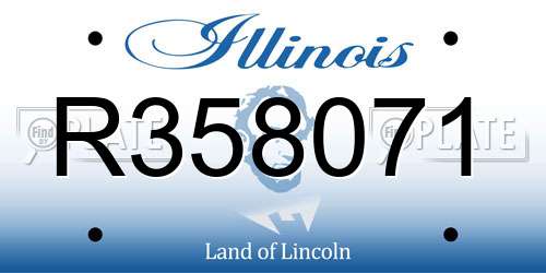 R358071 Illinois License Plate