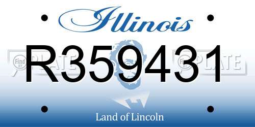 R359431 Illinois License Plate
