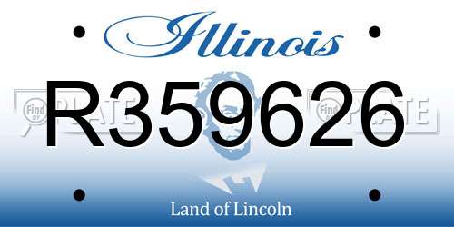 R359626 Illinois License Plate