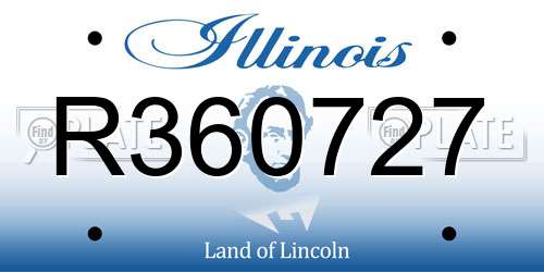 R360727 Illinois License Plate