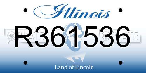 R361536 Illinois License Plate