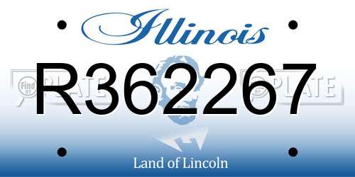 R362267 Illinois License Plate