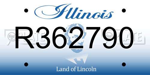 R362790 Illinois License Plate