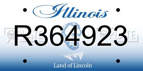 R364923 Illinois License Plate