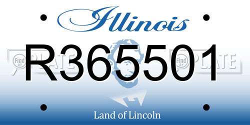 R365501 Illinois License Plate