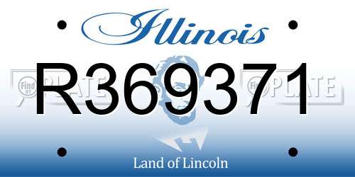 R369371 Illinois License Plate