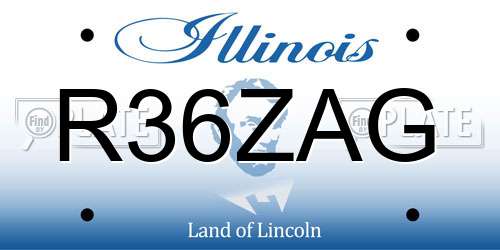 R36ZAG Illinois License Plate