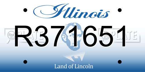 R371651 Illinois License Plate