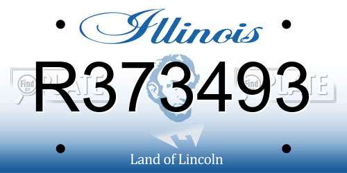 R373493 Illinois License Plate