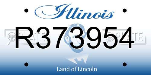 R373954 Illinois License Plate