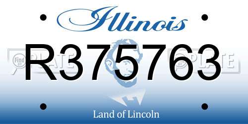 R375763 Illinois License Plate