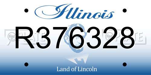 R376328 Illinois License Plate