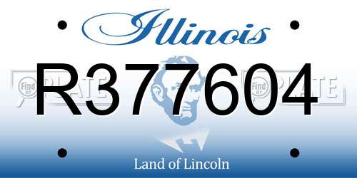 R377604 Illinois License Plate