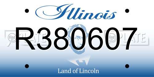 R380607 Illinois License Plate