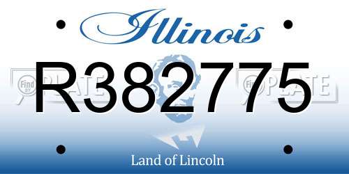 R382775 Illinois License Plate