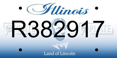 R382917 Illinois License Plate
