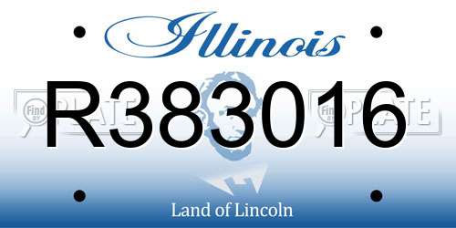 R383016 Illinois License Plate