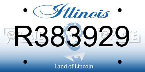 R383929 Illinois License Plate