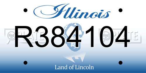 R384104 Illinois License Plate