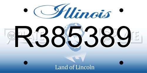 R385389 Illinois License Plate