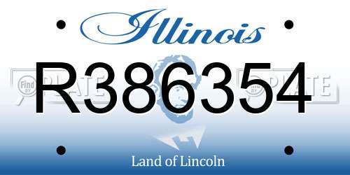 R386354 Illinois License Plate