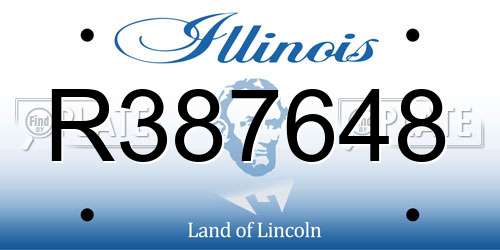 R387648 Illinois License Plate