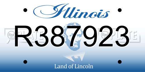 R387923 Illinois License Plate