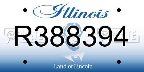 R388394 Illinois License Plate