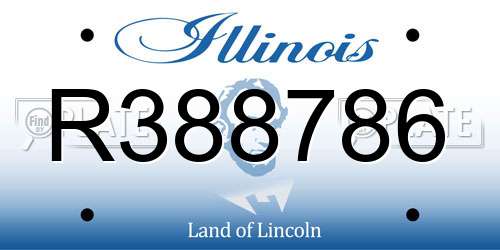 R388786 Illinois License Plate