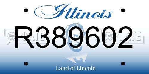 R389602 Illinois License Plate
