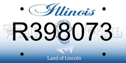 R398073 Illinois License Plate