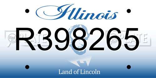 R398265 Illinois License Plate