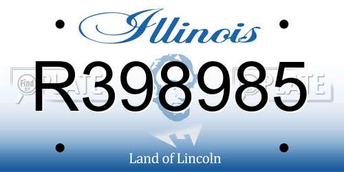 R398985 Illinois License Plate