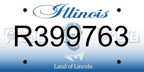 R399763 Illinois License Plate