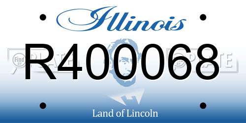 R400068 Illinois License Plate