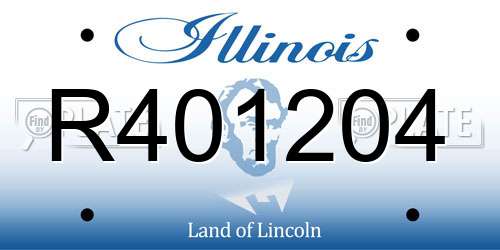 R401204 Illinois License Plate