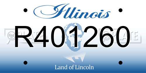R401260 Illinois License Plate