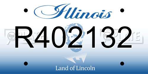 R402132 Illinois License Plate