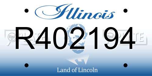 R402194 Illinois License Plate