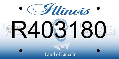R403180 Illinois License Plate