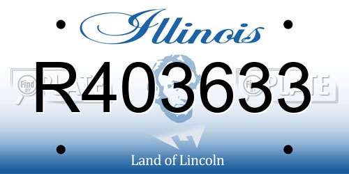 R403633 Illinois License Plate