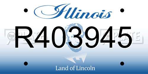 R403945 Illinois License Plate