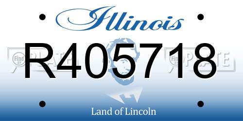 R405718 Illinois License Plate